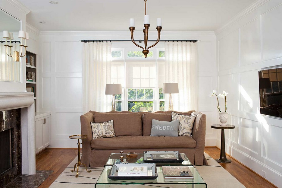 HOW TO DECORATE A BIG LIVING ROOM with (brass table)
