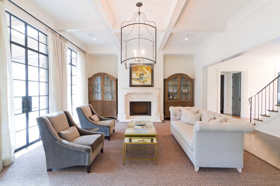 HOW TO DECORATE A BIG LIVING ROOM with (brass table)