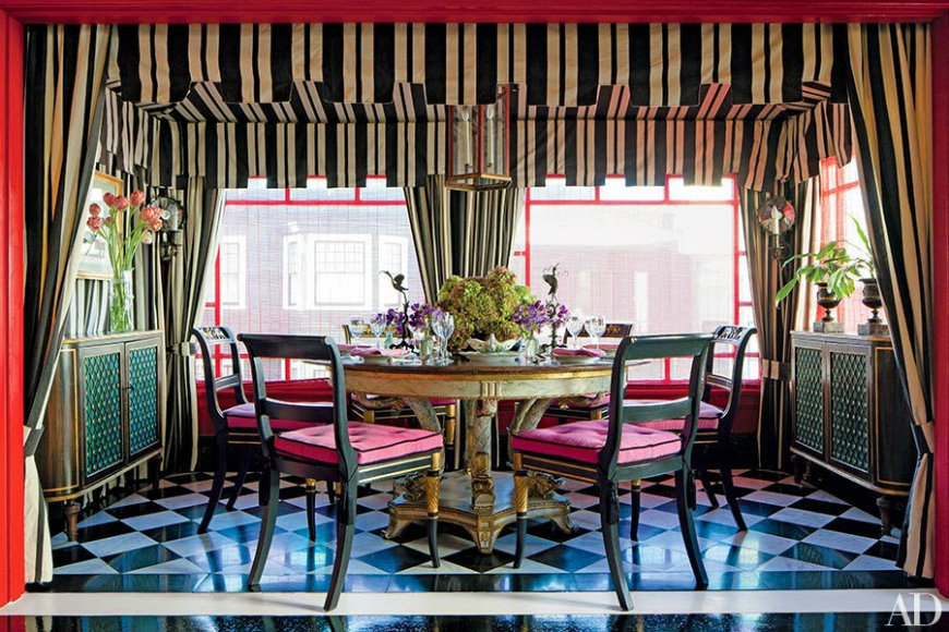 Modern feminine dining room design 