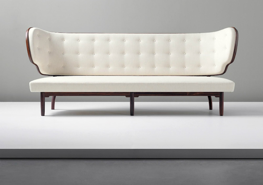 Modern white sofa for living room interior