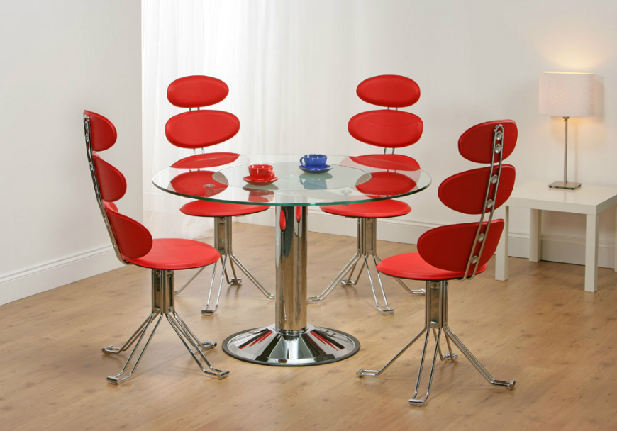 Red modern design chairs