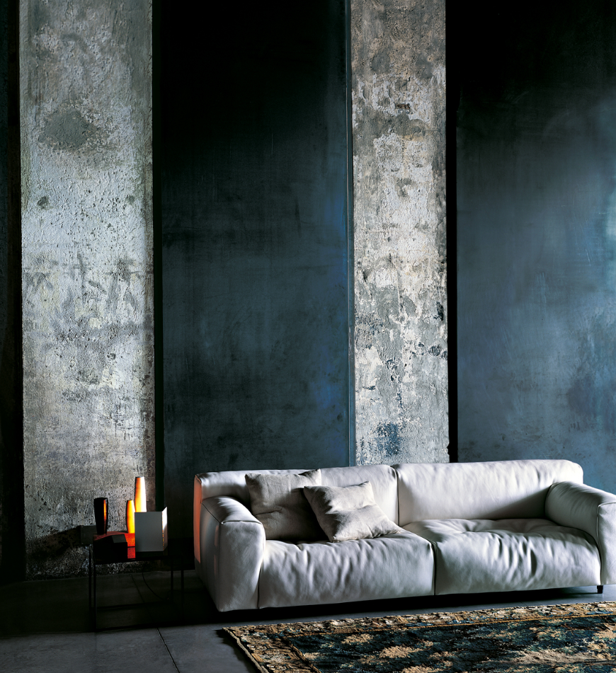 Blue contemporary living room design