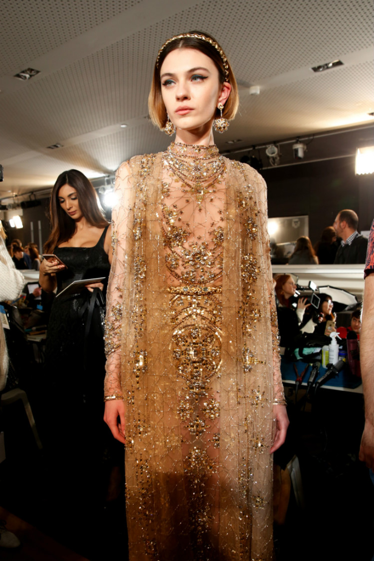 Best Moments From Backstage at Elie Saab Couture Spring 2017
