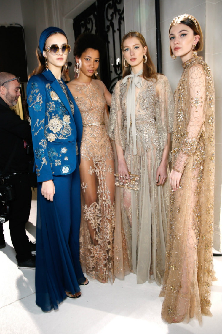 Best Moments From Backstage at Elie Saab Couture Spring 2017