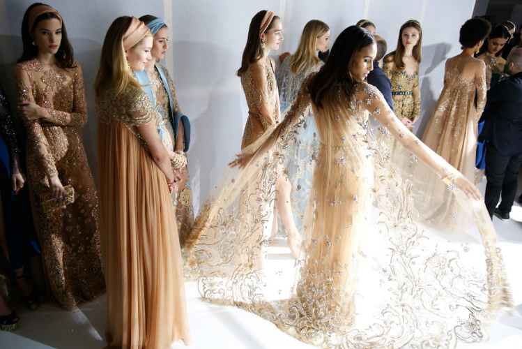 Best Moments From Backstage at Elie Saab Couture Spring 2017