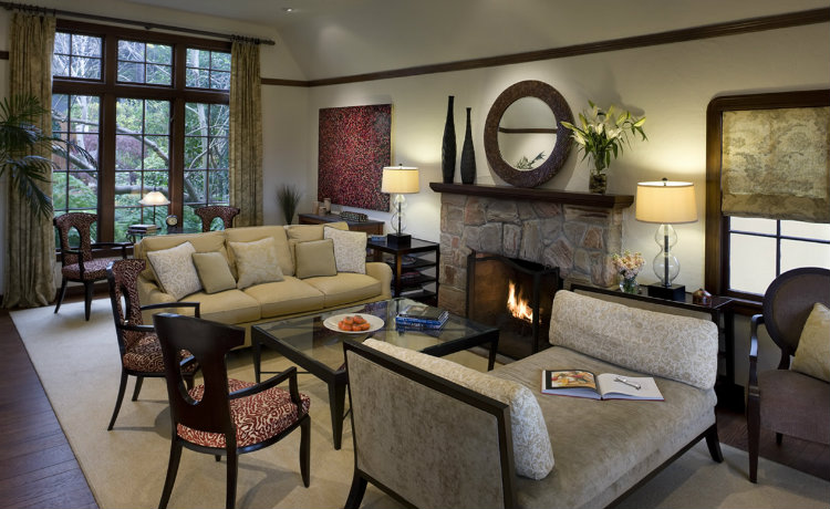 AND Interior Design - Hillside Traditional Home with a Flare for Modern Art