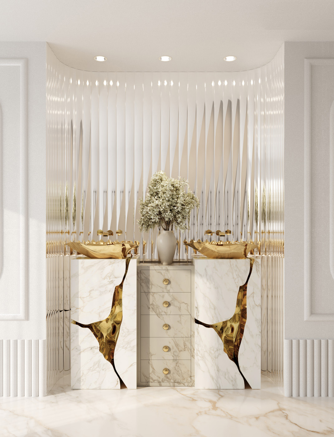 Discover a Luxury Bathroom Design With Gold Accents