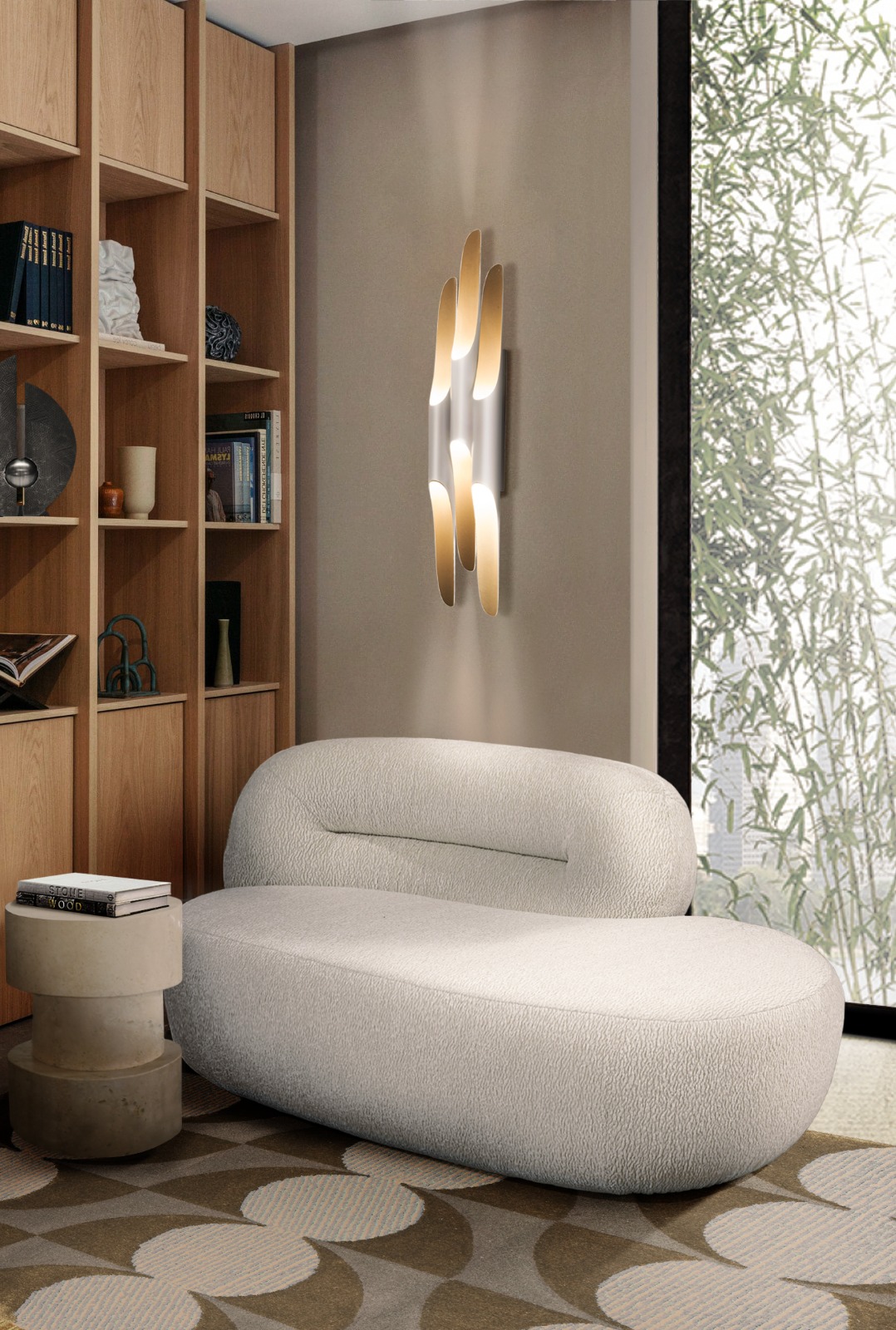 modern neutral library design
