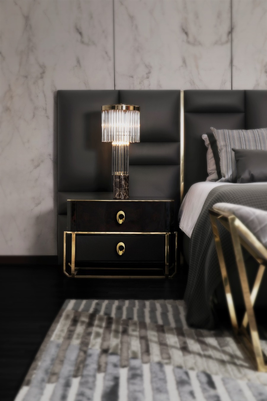 modern black side table for the bedroom