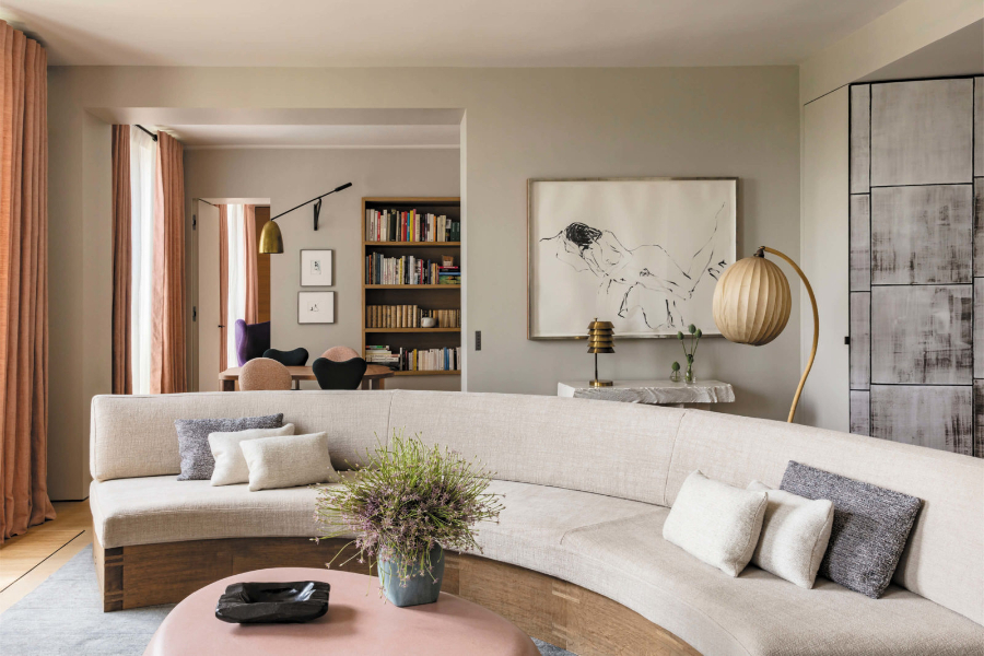 Pierre Yovanovitch living room in rue fabert