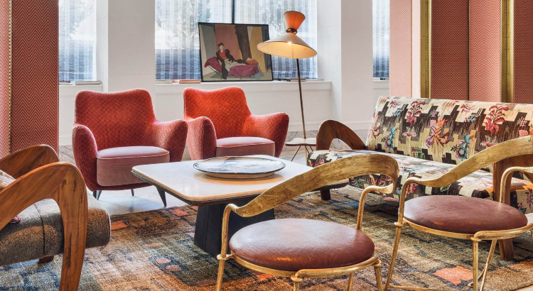 kelly wearstler design living room contemporary mid century