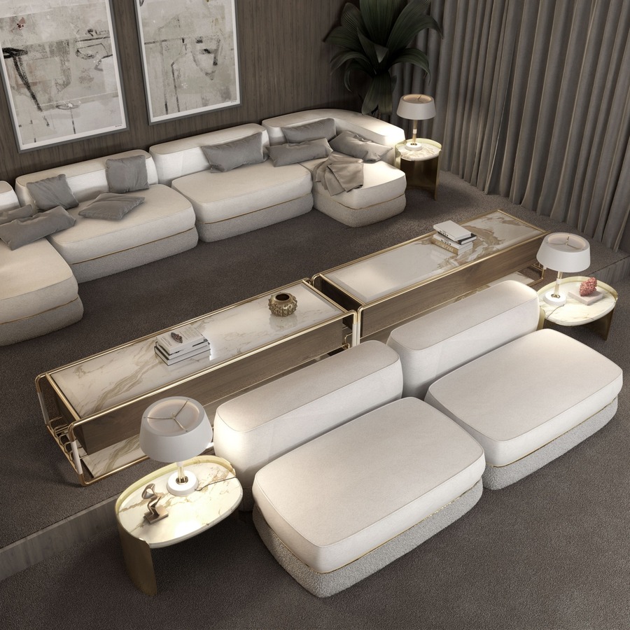 neutral tone living room design
