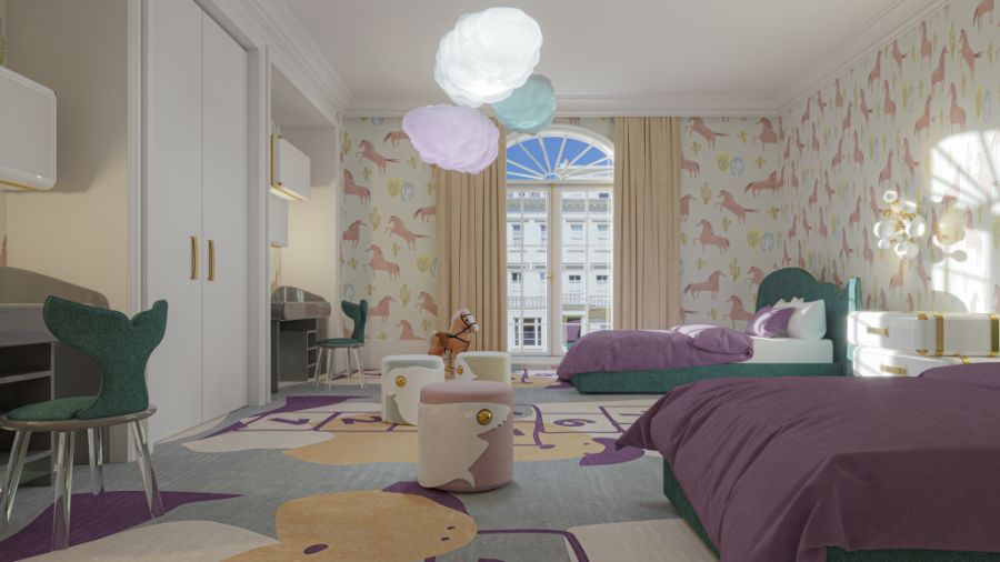 Knightsbridge Manor, modern contemporary childrens bedroom