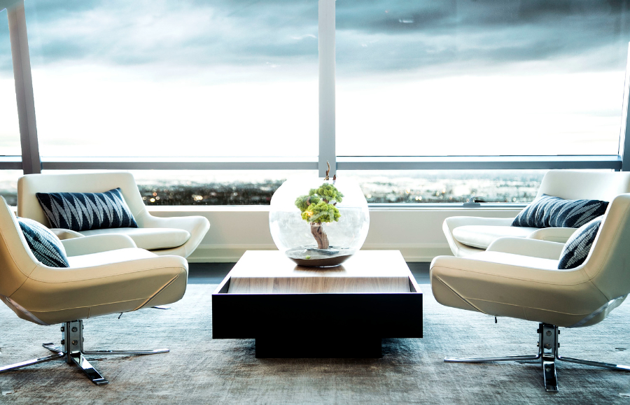 Living room decor ideas with Studio Palomino, penthouse, rich residence, Custom Living Room, contemporary furniture
