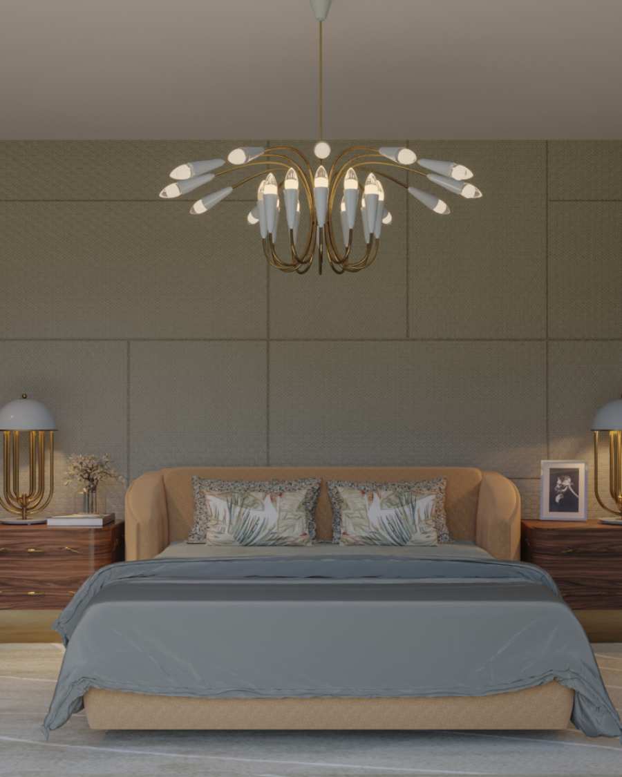 Amie Weitzman, contemporary modern bedroom, blue bed, bedroom design