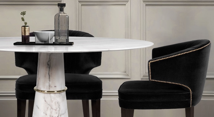 Modern Dining Room Decor in Black, White and Grey