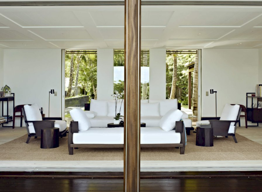 Modern Interior Design Projects by Christian Liaigre. Modern Living Room with neutral tones armchairs and sofas.