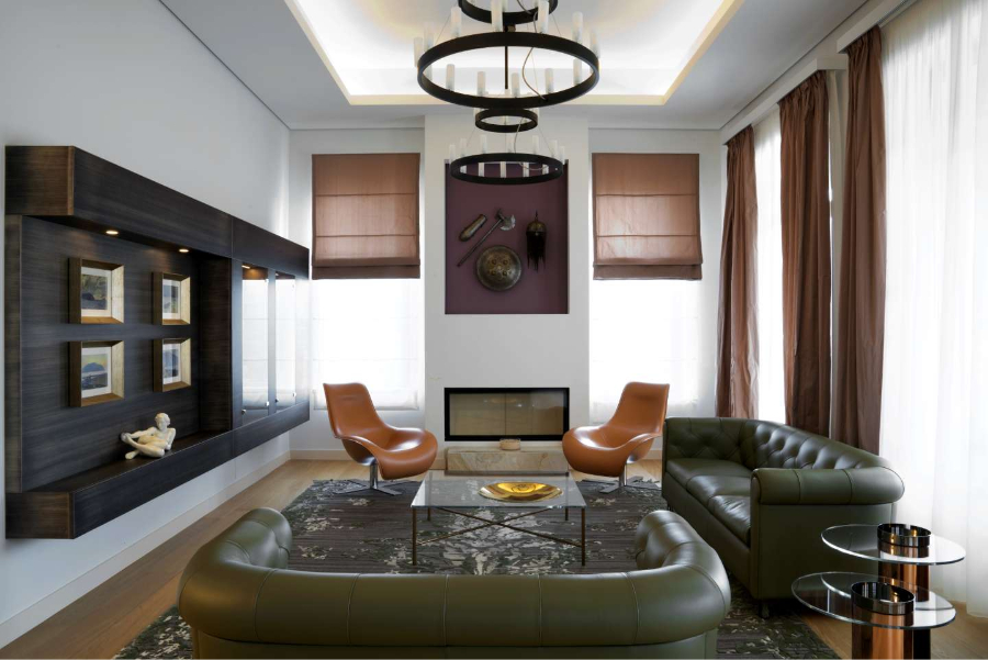 Marco Piva Luxury Homes Projects, Mid Century Modern Living Room at Tirana
