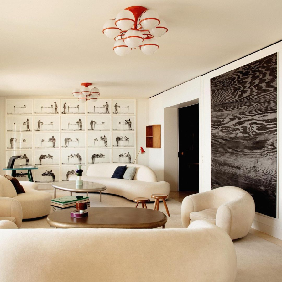 Modern Living Room Interiors from Charles Zana. Monte Carlo project with neutral colour living room