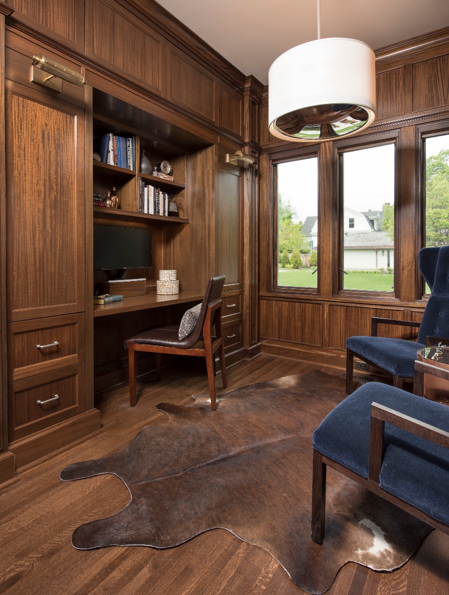 Office in dark wood by Donna Mondi Interior Design
