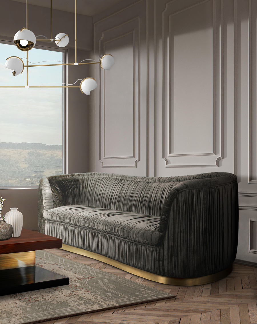 velvet grey sofa