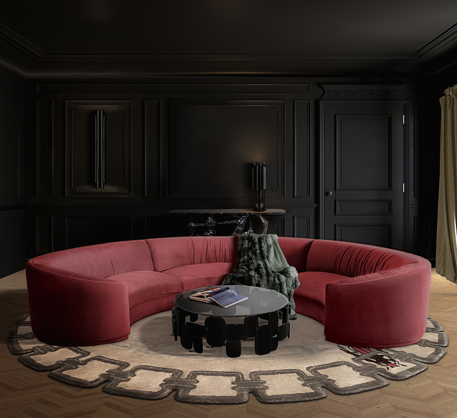 round red sofa