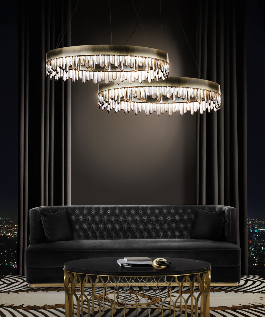 black sofa living room
