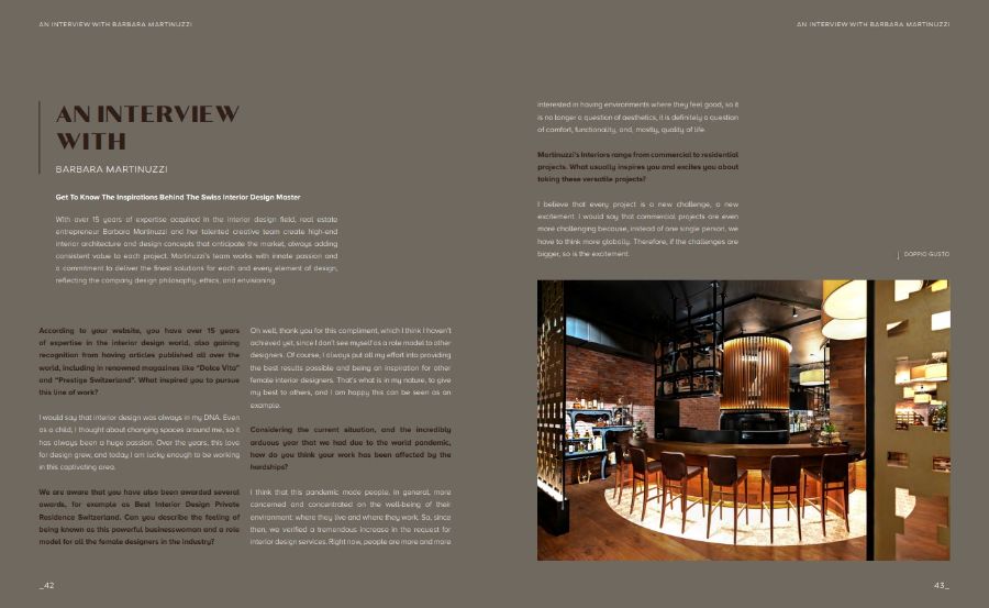 Modern Design Magazine Home'Society Winter Issue Second Edition interview barbara martinuzzi