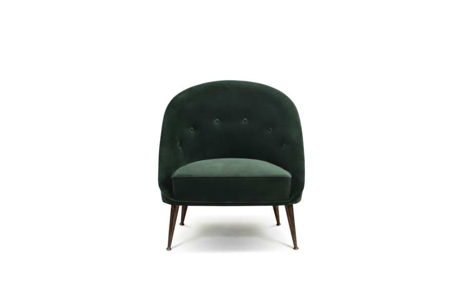 modern mid-century tufted velvet armchair green modern armchair