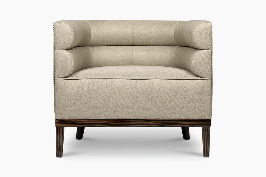 channel-tufted chair nude colour