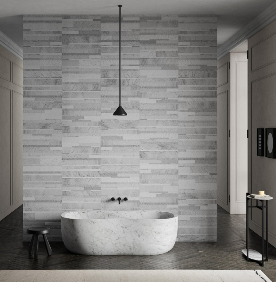 Interior Design Ideas with Yabu Pushelberg.The gentle curves of the bathtub are echoed in mirror, countertop and freestanding basins, and inform the range of complementary accessories that includes tissue box covers and wall-mounted towel racks. 