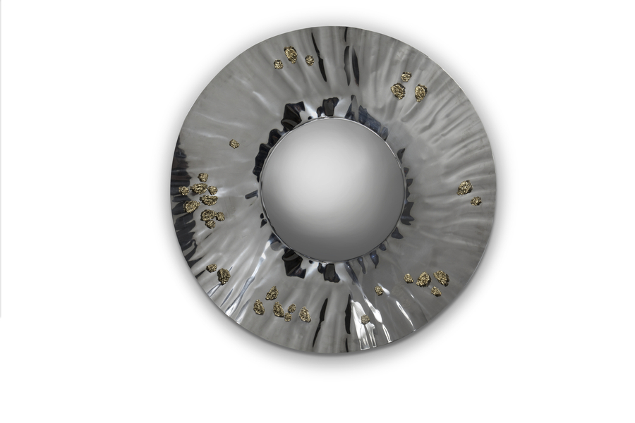 polished stainless steel in a concave and convex structure mirror