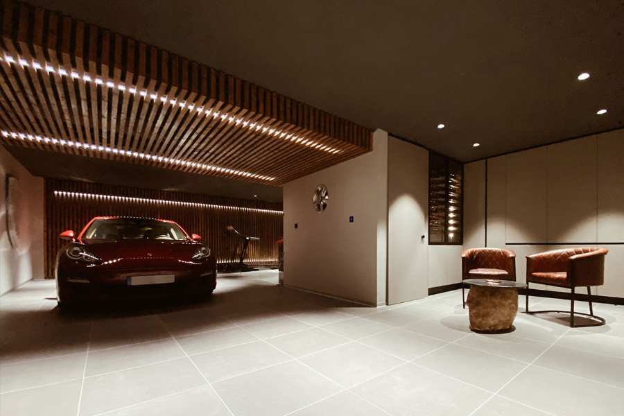 garage by franquet barrau with leather armchairs