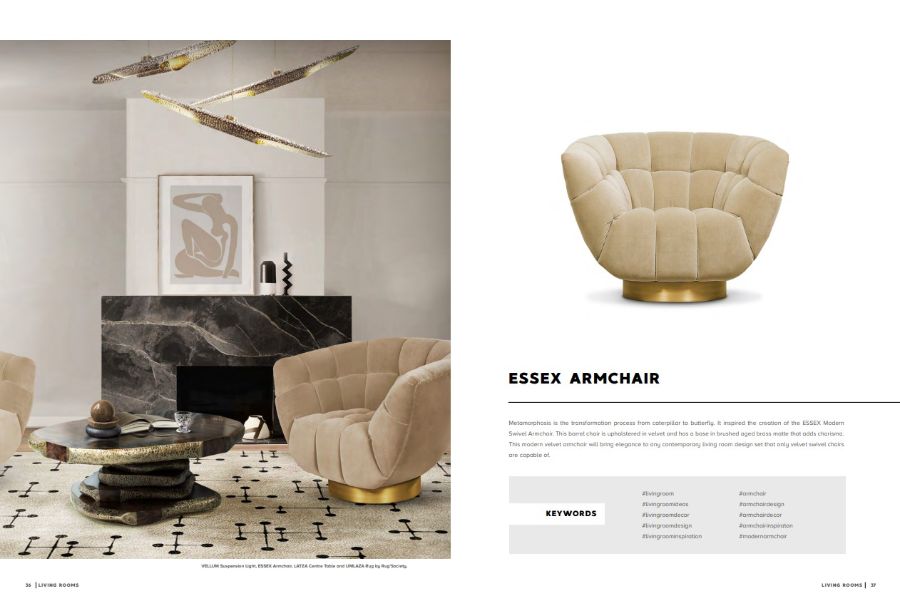 Living Room Collected Interiors Modern Step by Step Design Book Guide velvet swivel armchair
