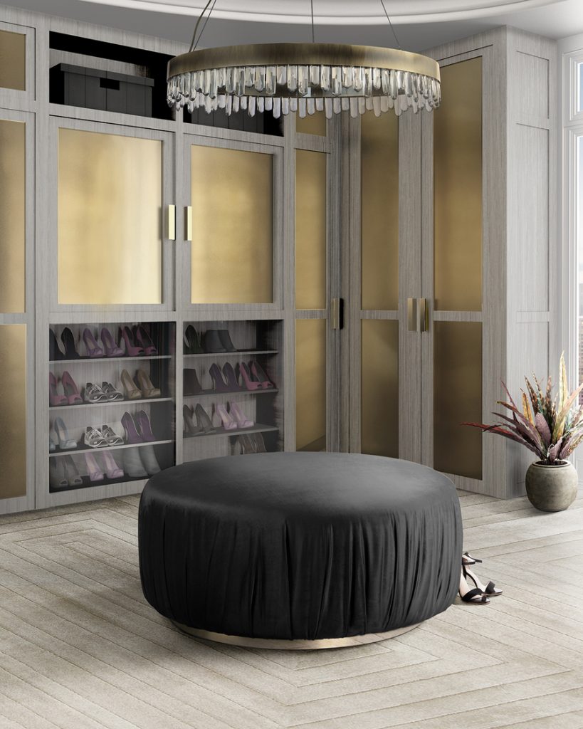 Modern closet design with big supension light
