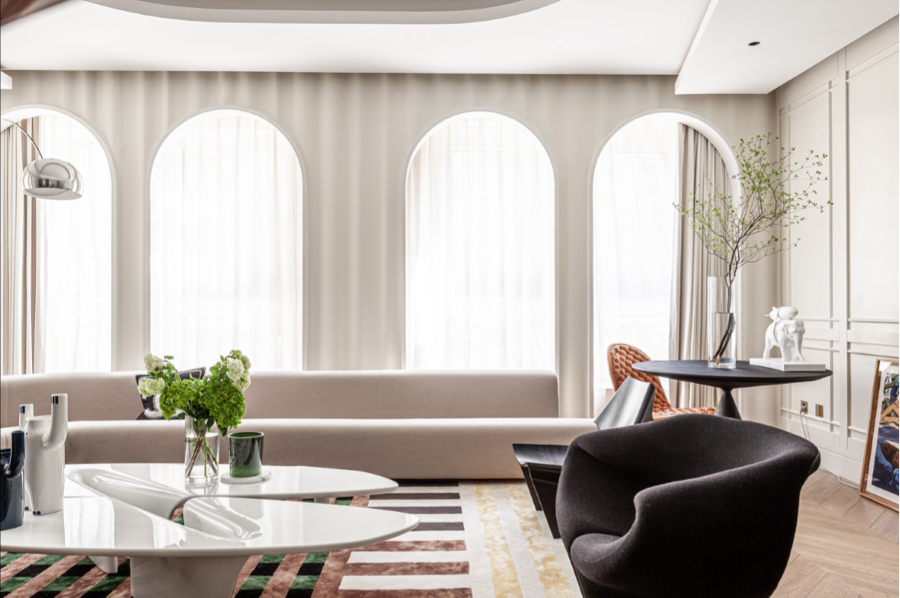 Home Interior Design Ideas by Nong Studio - A French Chic House Fusion with Shanghai Lifestyle - Modern Living Room