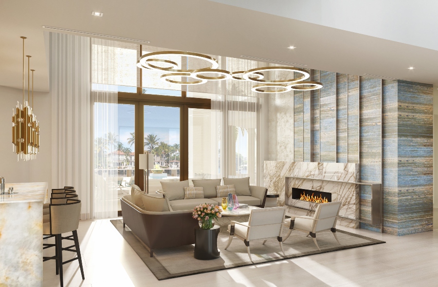 Walnut and eucalyptus woods are used in this modern home's rich but relaxing finishing. The wood wallcoverings on the ceilings bring warmth and tranquillity to this vast home. Large terraces, a rooftop deck, and a pool deck provide ample outdoor living area for all-year enjoyment.