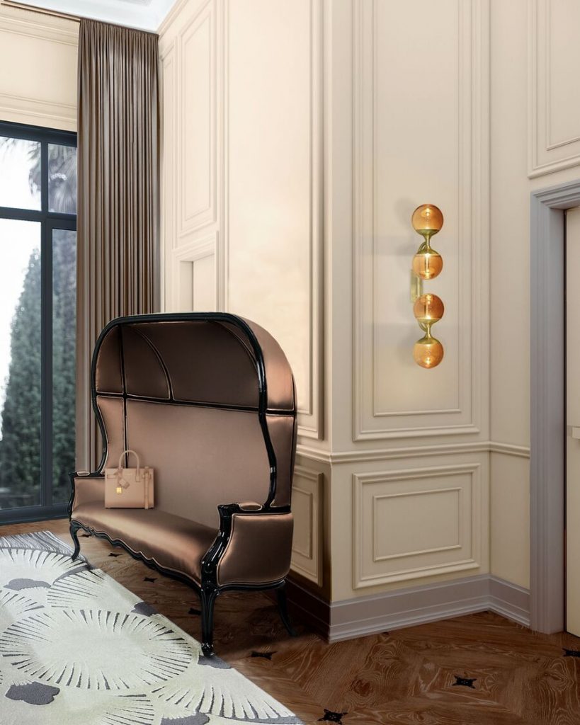modern hallway with two seat sofas