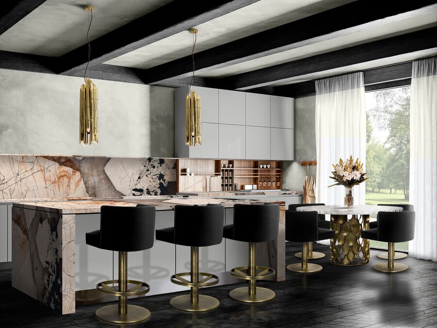 modern kitchen design with black 