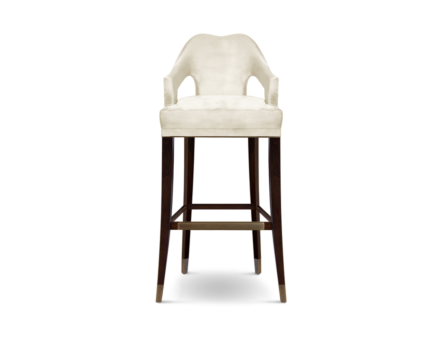 modern bar chair in white upholstery