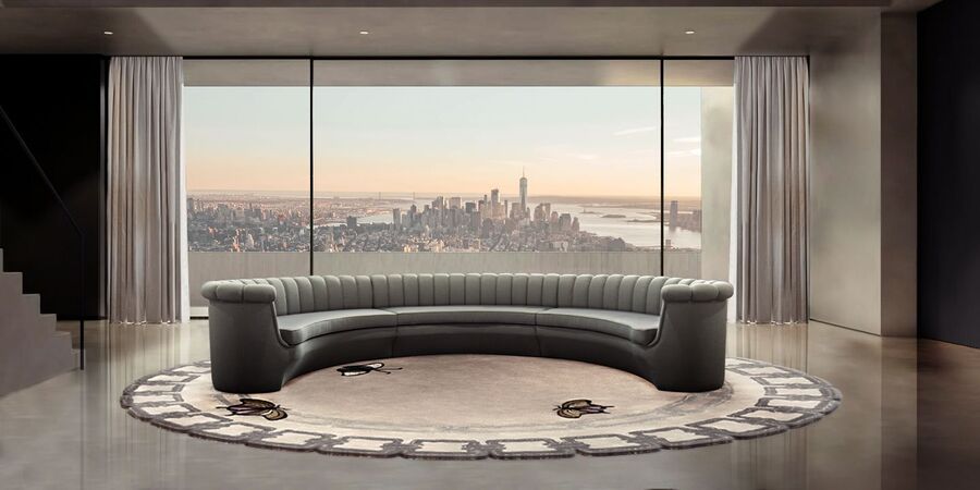 modern and contemporary round three sofa