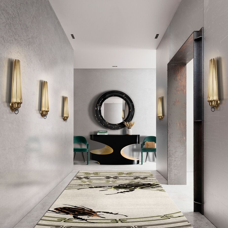 hallway design with modern console