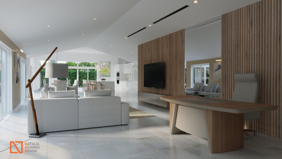 Natalia Neverko Design Project: Modern living room with wood elements 