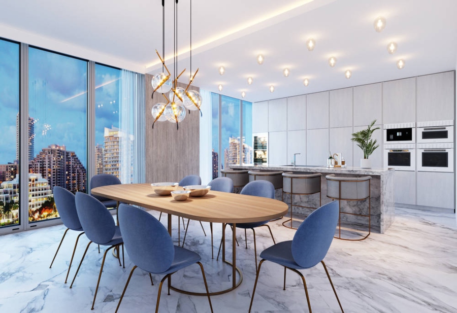 Natalia Neverko Design Project: Dining Room with Purple furniture details