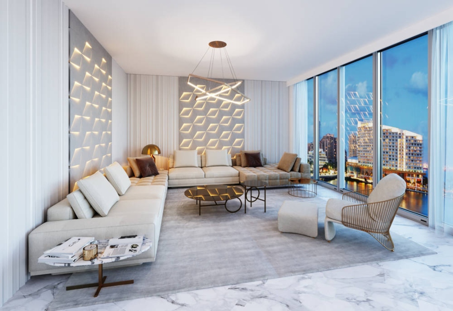 Natalia Neverko Design Project: Living room with pastel tones and a beautiful landscape