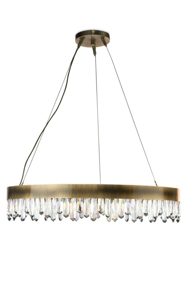 modern interior with elegant suspension light