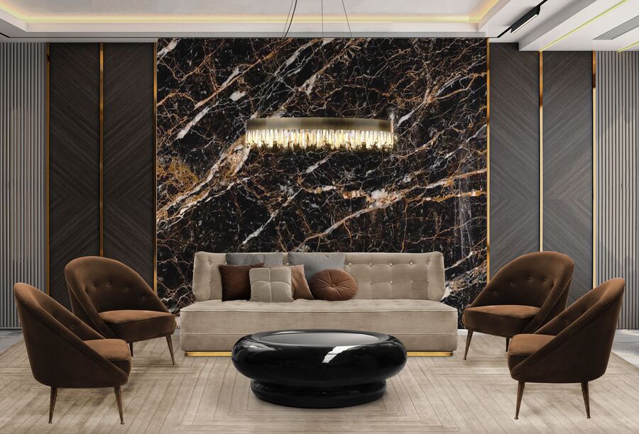brown living room modern interior