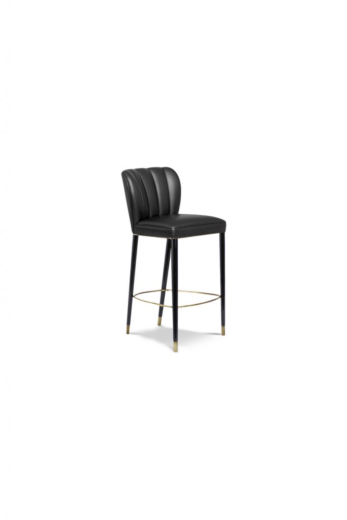 luxurious leather furniture elegant black leather counter stool