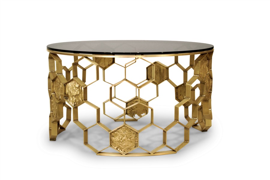 modern center table in golden 