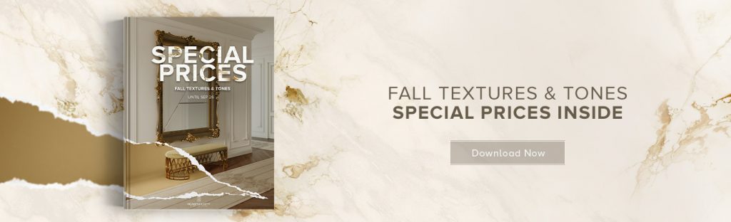 Fall design campaign featuring special prices up to 52% off on luxury furniture, rugs, and décor by BRABBU, Rug’Society, and partner brands, showcasing bold contemporary pieces in warm autumn tones.